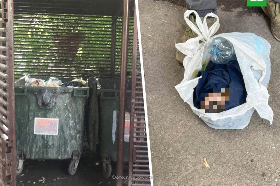 Новорожденного малыша оставили в мусорном контейнере в центре Москвы